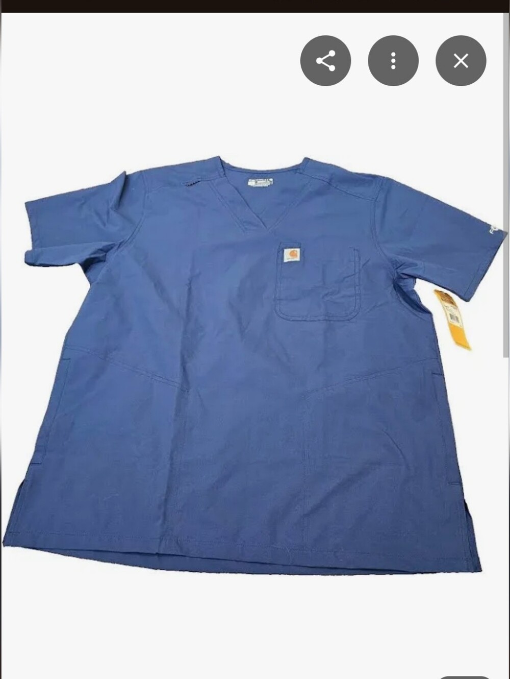 Carhartt Men's V-Neck Scrub Top in Navy Blue
